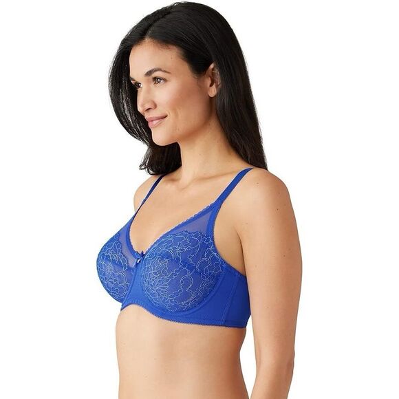 WACOAL NWT Retro Chic Full Figure Underwire Bra in Radiant Blue 34DD - Picture 3 of 3